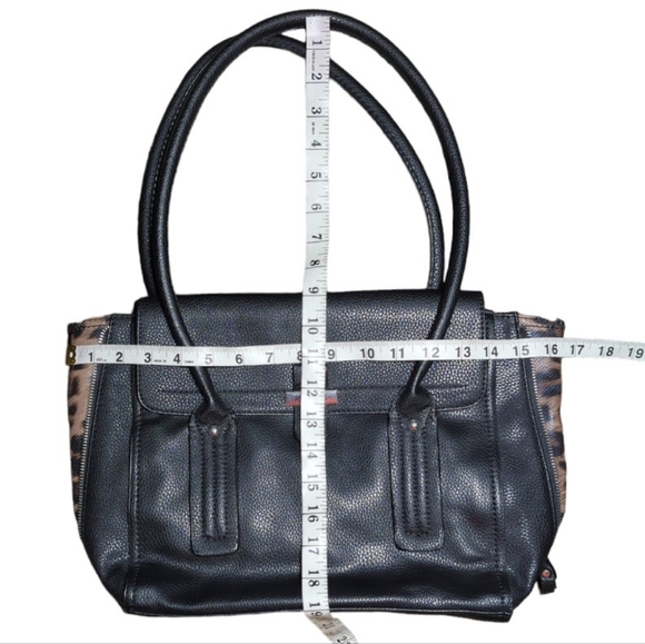 Marc Fisher Large Black Bag with Leopard Accents. - Picture 2 of 5